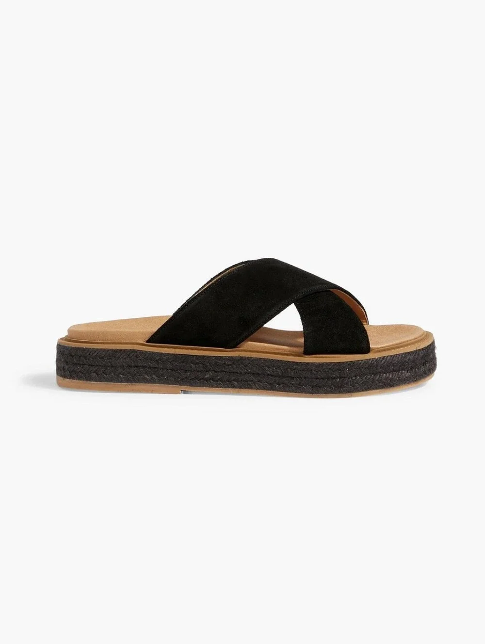 Iris And Ink Black Suede Slide Espadrille